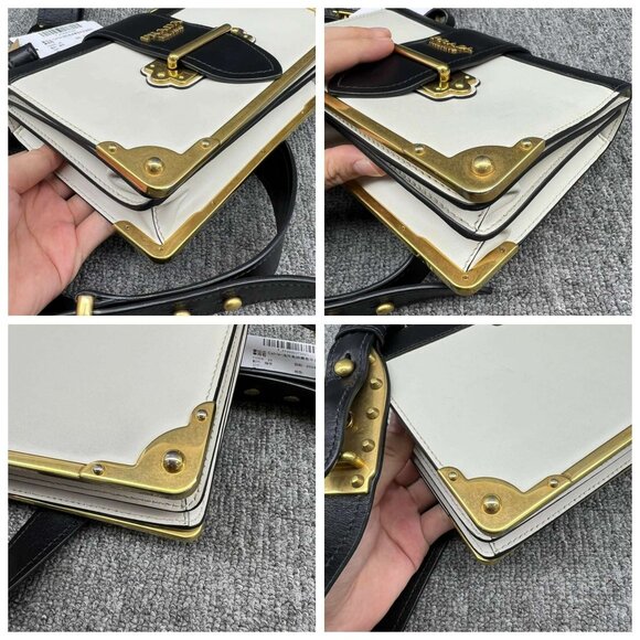 100% Authentic Prada Cahier Black & White Shoulder Bag - Picture 8 of 16